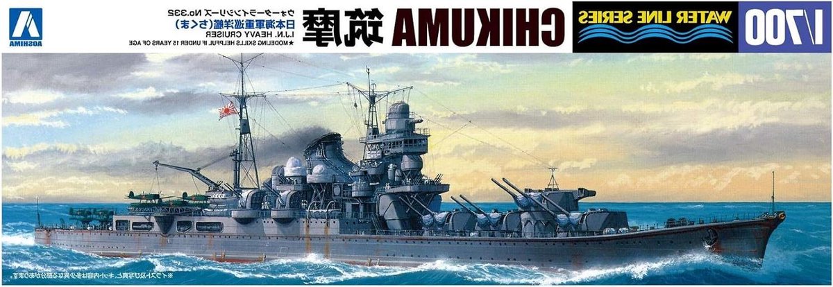 Modelboot Chikuma - Kruiser Model - Hobby Bouw - Waterline Serie - 28.6 cm - Niet gespecificeerd