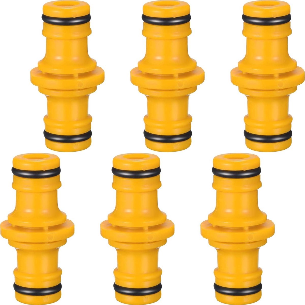 Set van 6 Dubbele Slangenpluggen en Verbindingsstukken voor Tuinslangen en Tuinaccessoires