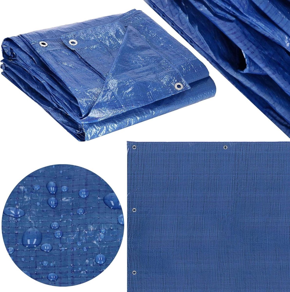 Afdekzeil - Beschermzeil Dekzeil - Universeel Afdekken - Met Aluminium Ogen - 2 x 3 m - Blauw