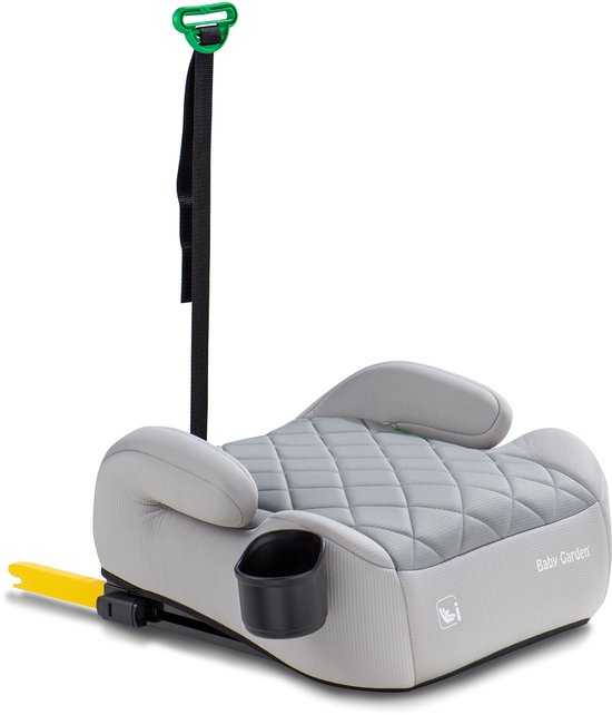 Baby Garden Auto Zitverhoger Isofix - I-Size - Autozitje - EU Gecertificeerd - Premium Comfort - Instelbare ISOFIX - Incl. bekerhouder en gordel - Nederlands Ontwerp - Grijs van Baby Garden — afbeelding 3
