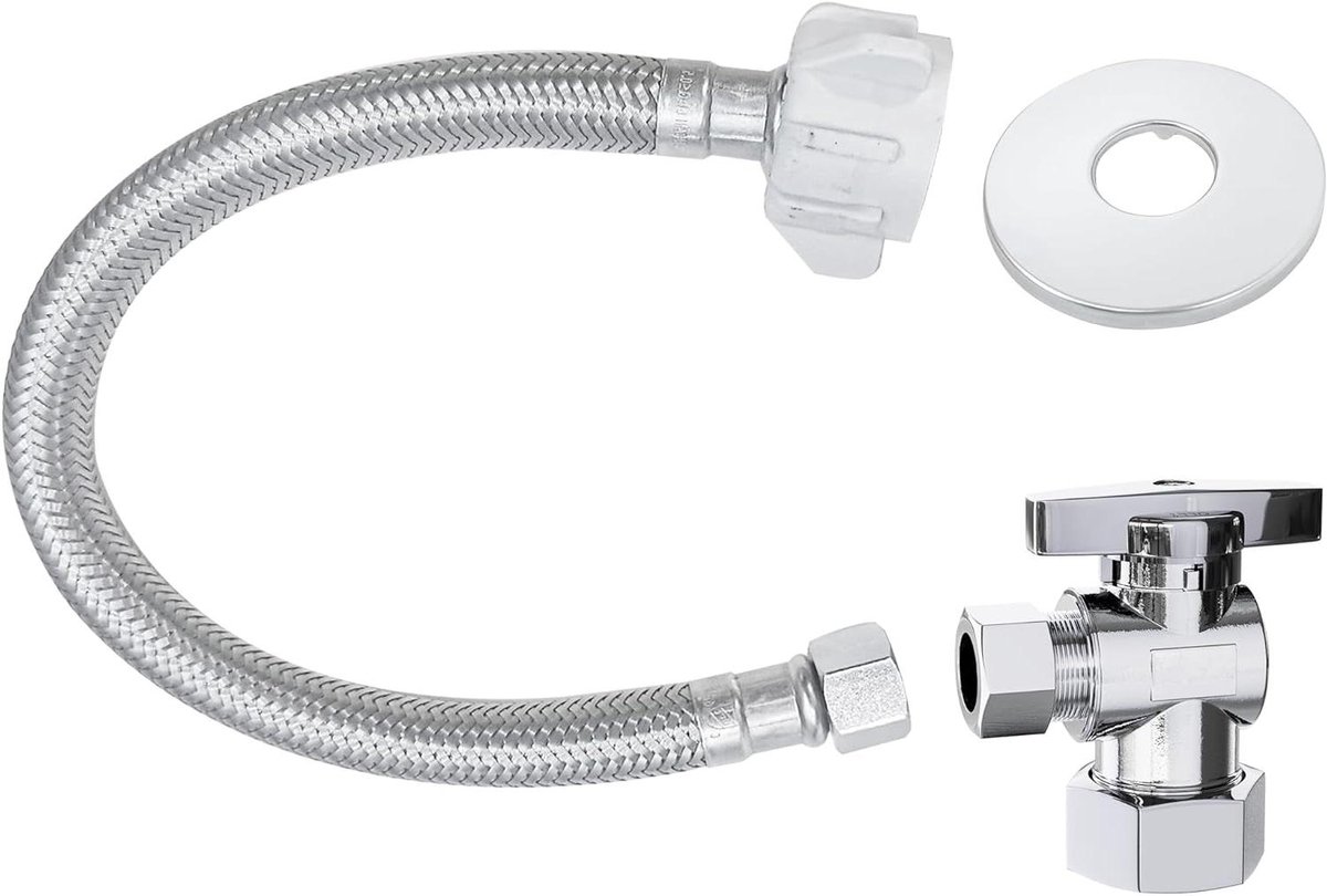 Toilet Connector Set - Toilet Slang - Toilet Aansluiten - Complete Installatie - 30 cm Slang - Chroom