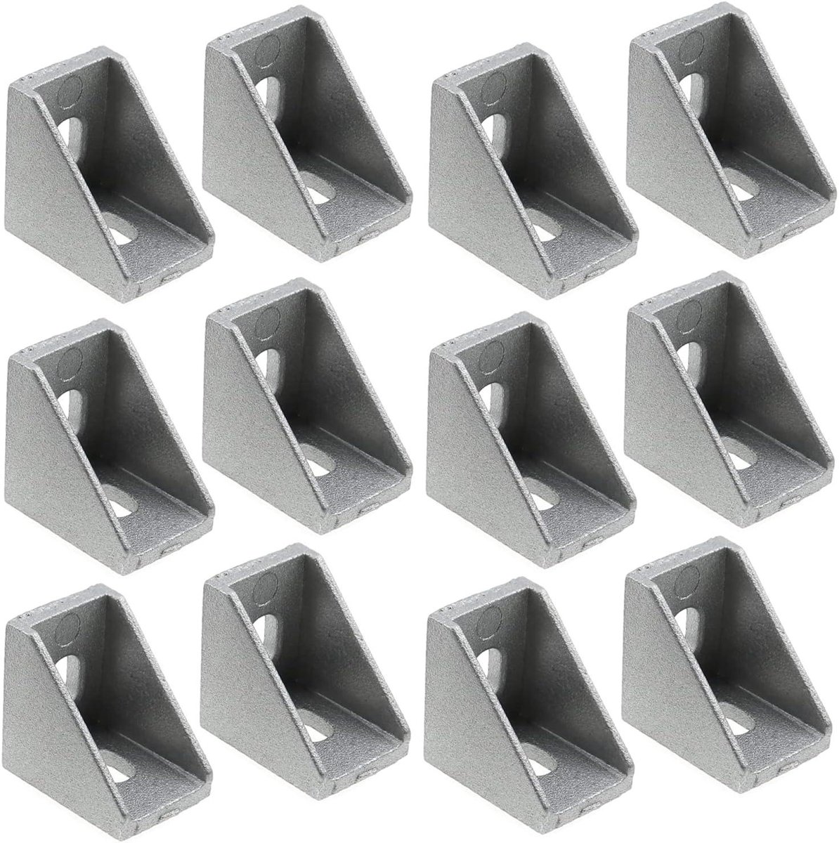 Aluminium Profiel Hoekbeugel - L Connector Beugel - Framestructuren Bouwen - Gezandstraald Oppervlak - 20x20x15mm - Zilver