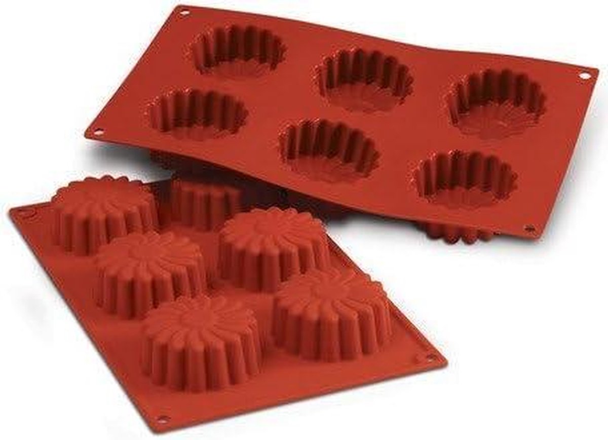 Siliconen Bakvorm - Margueriet Vorm - Taarten Bakken - 6 Figuren In Eén - 70 x 28 mm - Bruin