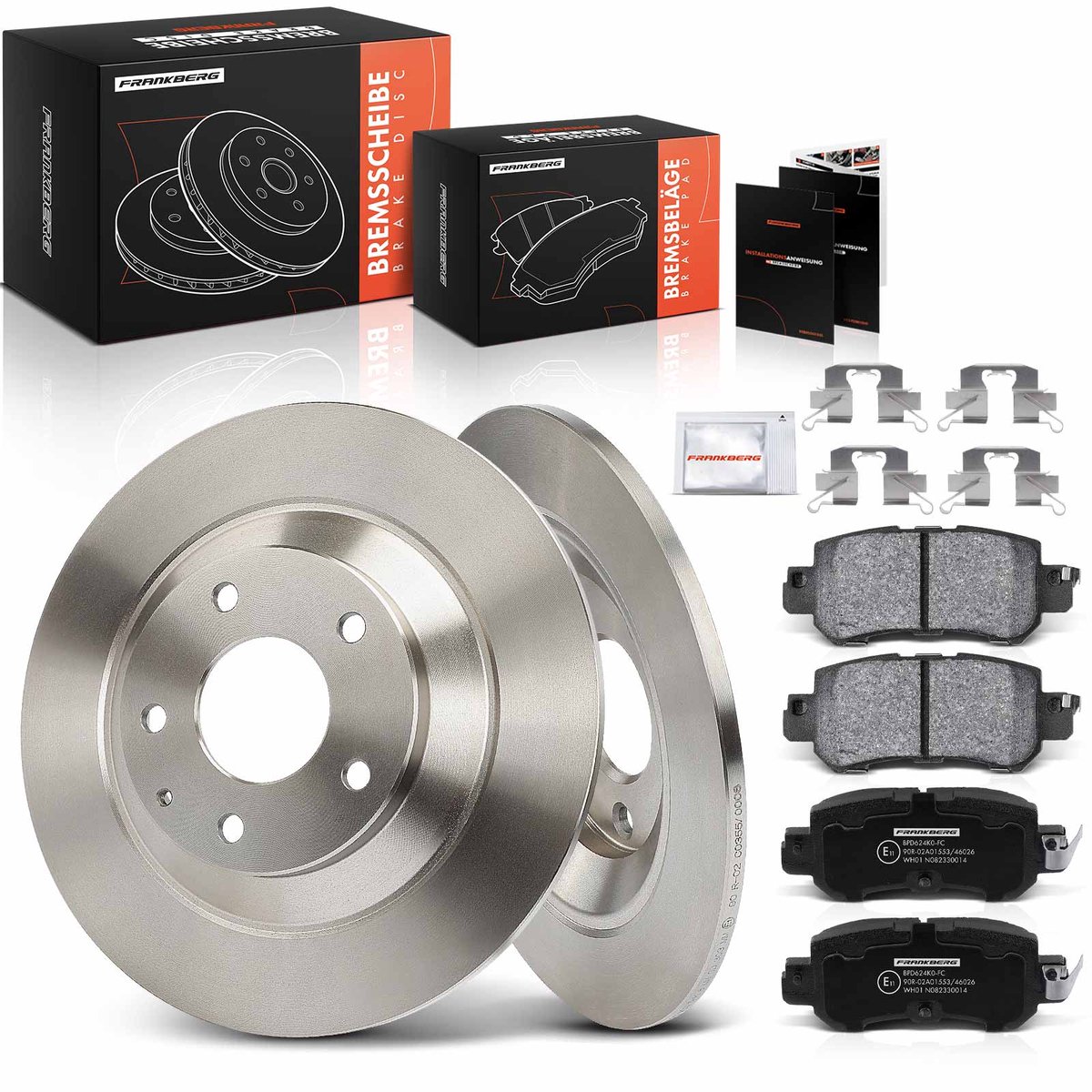 Frankberg 2x remschijven 4x remblokken achteras voor Mazda CX-5 GH KE