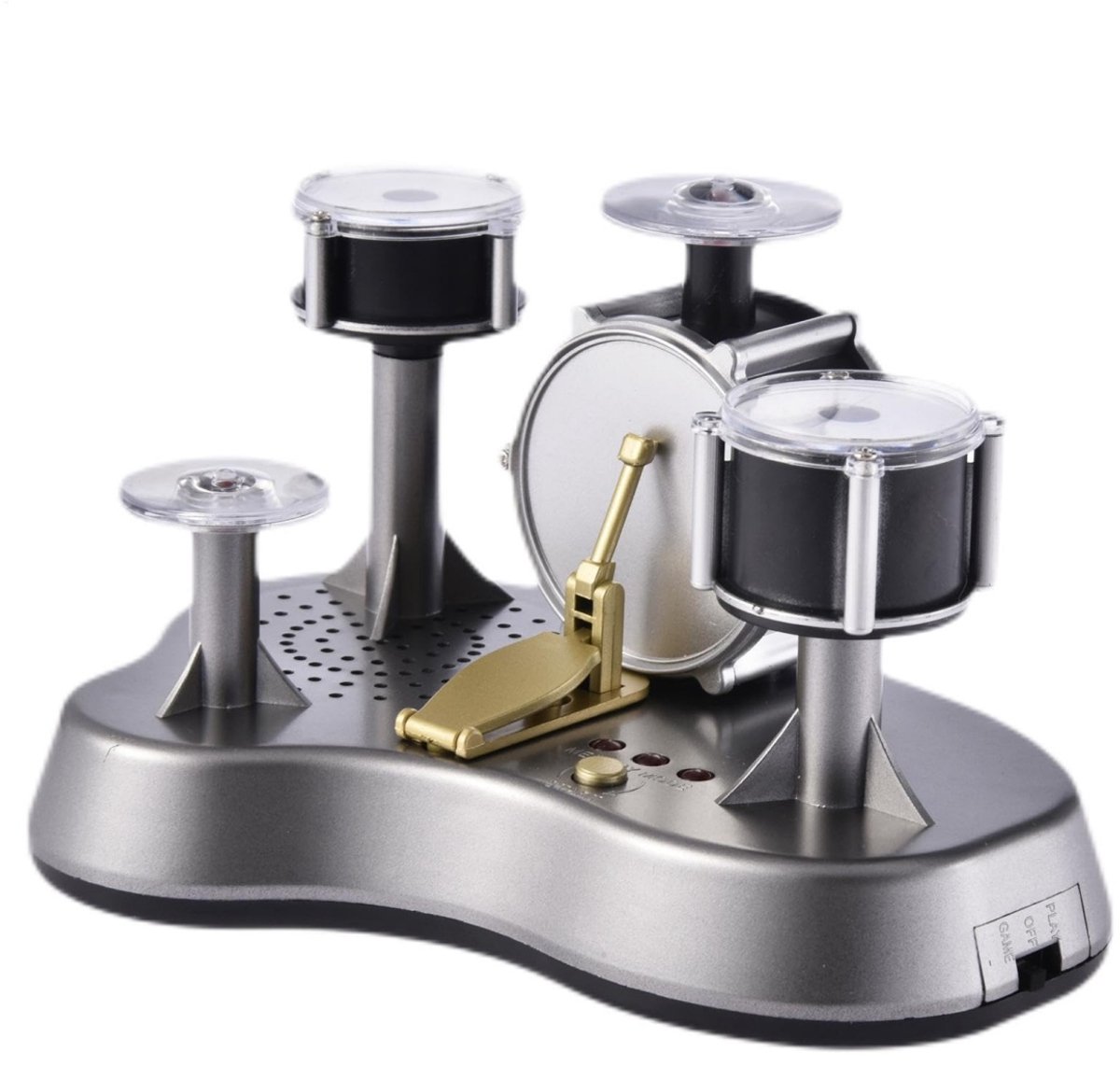 longziming -Miniatur Drum Set - Tafel Drum Kit - Elektronisch Percussie Instrument - Aanraakgevoelige Vingerbediening - Ingebouwde Luidsprekers Met Opnamefunctie - Duurzame Kunststof En Metaal - Ideaal Voor Thuis En Kantoor - 1 Stuk