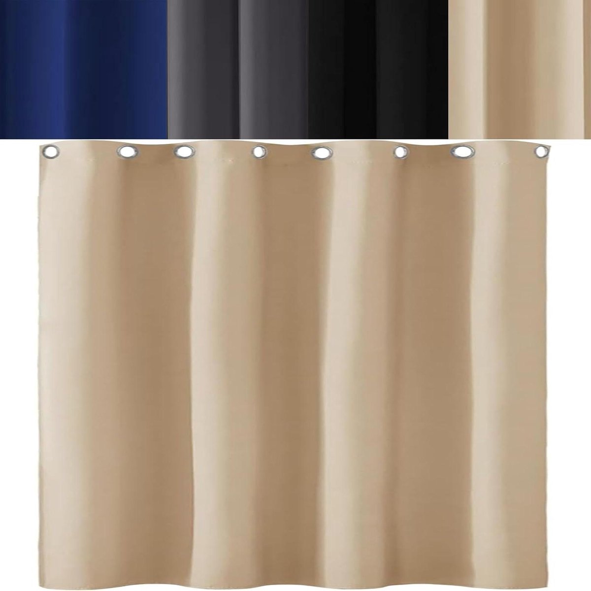 Slaapkamergordijnen - Verduisterende gordijnen - Licht blokkeren - Thermisch geïsoleerd - 75 x 215 cm - Creme