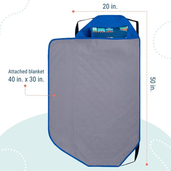 Kinderslaapmat met Kussen - Peuter dutjesmat - Kinderdagverblijf en kleuterschool - Oprolbaar met elastische banden - 125 x 50 cm van Merkloos — afbeelding 2