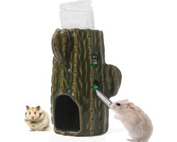 Hamster waterfles - Waterdispenser knaagdier - Knaagdier drinken - Verstelbare houder - 80 ml - Donkergroen