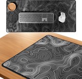 What's Goods - XXL Grote Muismat - 90x40 cm - Topografisch - 4 mm - Zwart