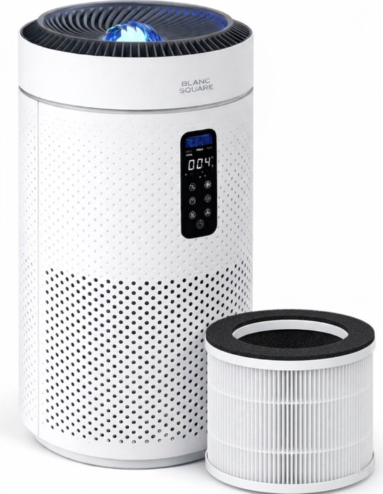 BS Luchtreiniger Pro - Air Purifier 5-laags met UV Desinfectie – HEPA 13 + Koolstoffilter – 400 m³/h 90m² – Werkt tegen allergieën, pollen, geurtjes – Automatisch met Luchtkwaliteit Indicator - Clean Air diffuser
