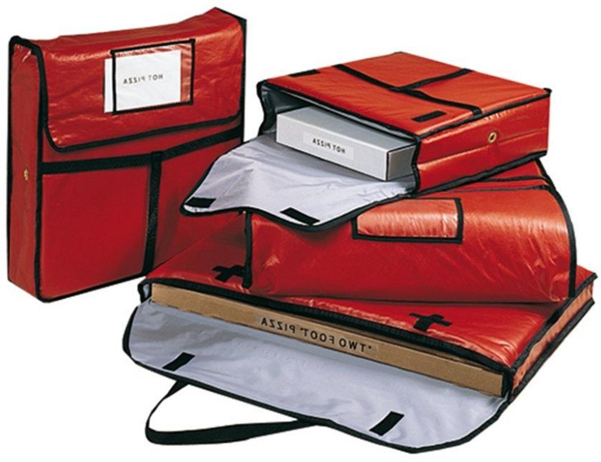 Pizza Bezorgtas - Warmhoudtas - Pizza Transport - Waterdicht Vinyl - 46 cm - Rood