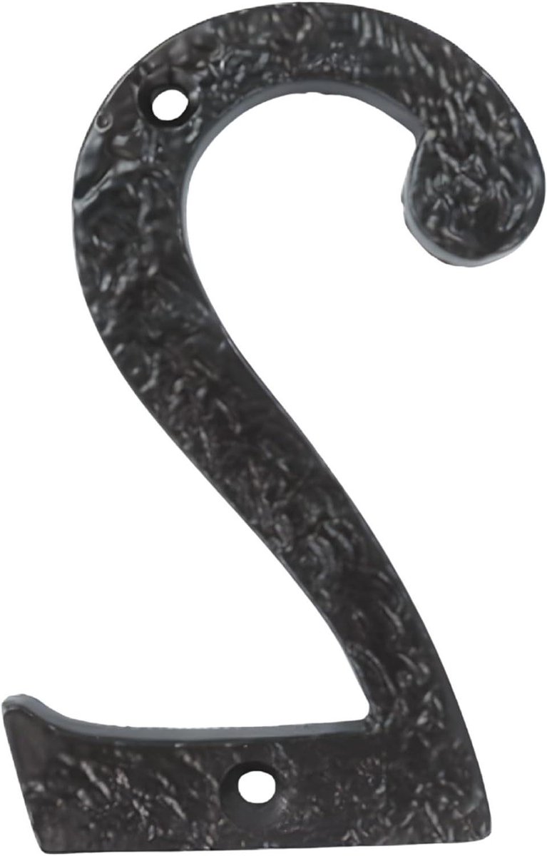 Huisnummer Gietijzer - Deurnummer Letter - Huis Aanduiding - Klassiek Design - 4 inch - Zwart