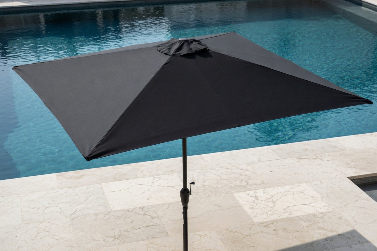 Luxe Balkon Parasol 300 cm – Antraciet Ronde Tuinparasol met Zwenkel, 3-Voudig Verstelbaar & Kantelbaar – UV80 Bescherming – Ideaal voor Balkon, Terras & Tuin Medahomestore
