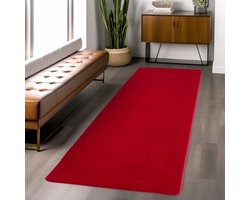 TapisTrend Designer tapijt Rood 80x150 cm Binnenkleed, geschikt voor woonkamer en slaapkamer, duurzaam en slijtvast, antislip, voor dagelijks gebruik