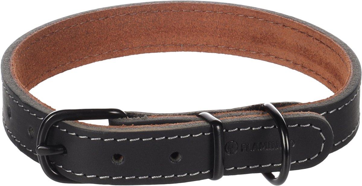 Flamingo - Hond Halsband Montana Zwart M 37-45cm 20mm