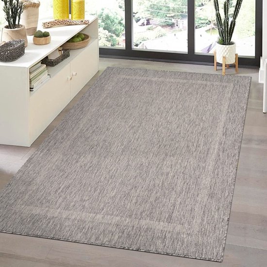 TapisTrend Buiten- en terraskleden Grijs 240x340 cm Binnen- en buitenkleed, polypropyleen, voor keuken, balkon, duurzaam