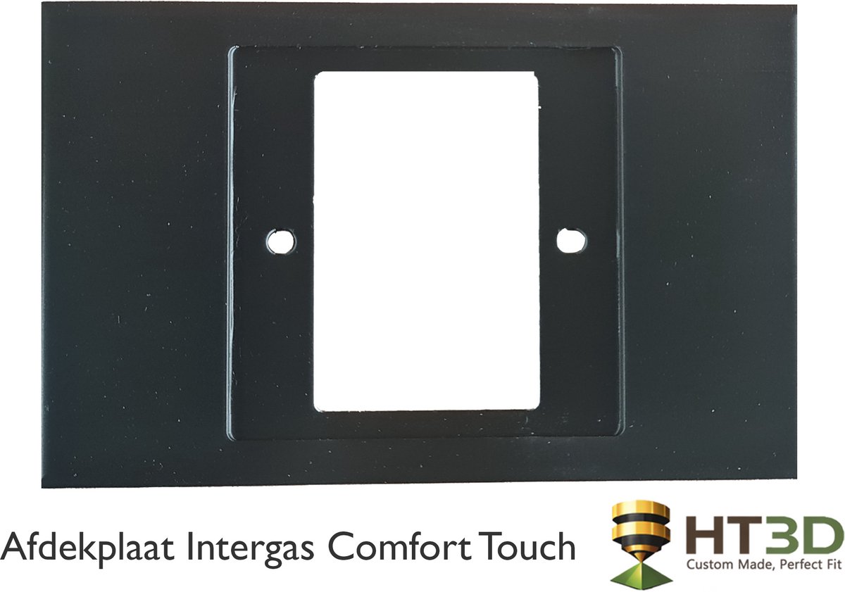Afdekplaat Intergas Comfort Touch - Zwart - Intergas Comfort Touch Thermostaat - Kamerthermostaat - Thermostaat - Muurplaat - Afdekraam - Grondplaat - Houder - HT3D