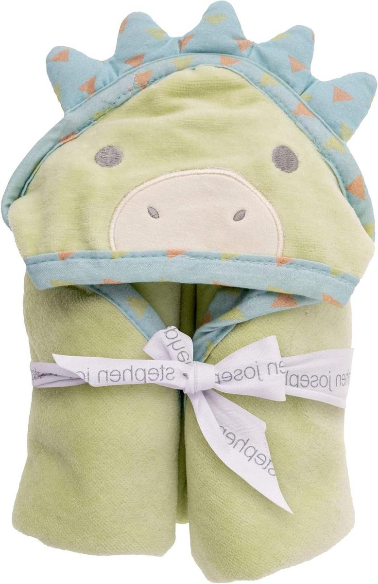 Badhanddoek met capuchon - Kinderbadjas handdoek - Baby afdrogen - Met 3D-details - 74 x 74 cm - Dino