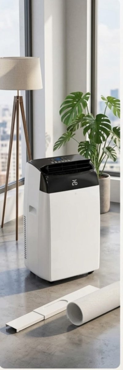 Euker 4-in-1 Mobiele Airconditioner 12000 BTU – Stil Koelen, Ventileren, Ontvochtigen & Follow-Me Functie met Afstandsbediening (43–51 m)