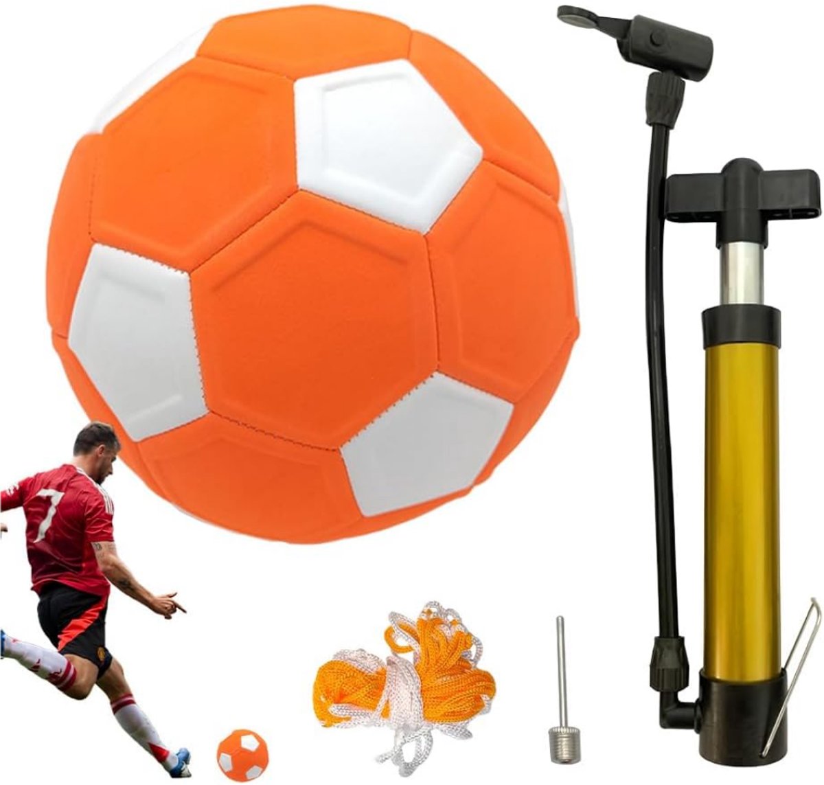 Curve Bal - Voetbal - Voetbaltraining - Voetbal met Pomp, Net en Naalden - Rubberen Bal