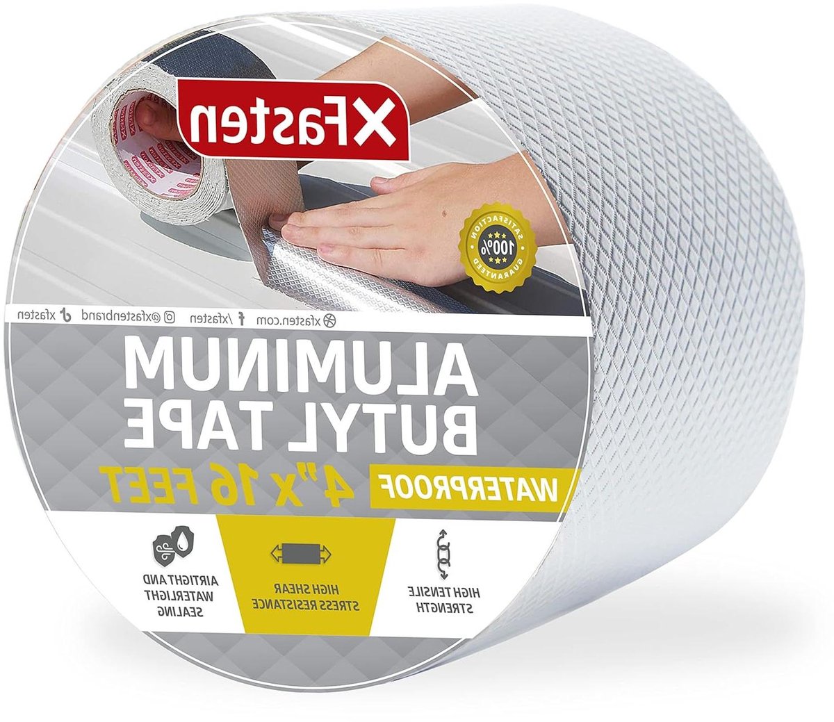 Waterdichte Butyltape - Aluminiumfolie tape - Lekkages dichten - Extreme weersbestendig - 10 cm x 10.9 m - Zilver