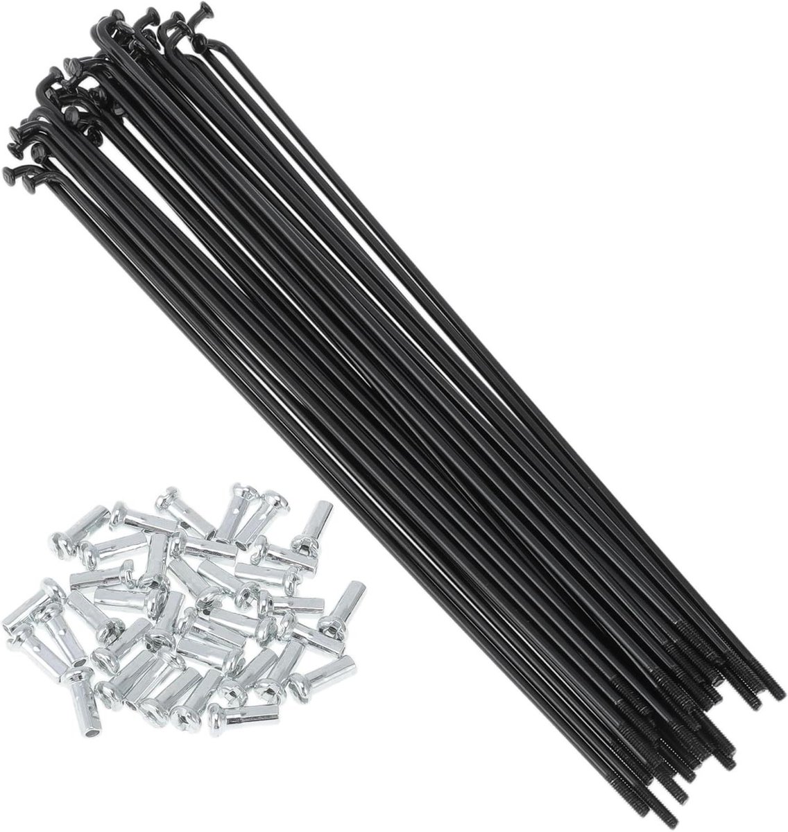 Fiets Spaken Set - Wiel Spaken - Fiets Wiel Herstellen - Koolstofstaal Materiaal - 36 Stuks 165mm - Zwart