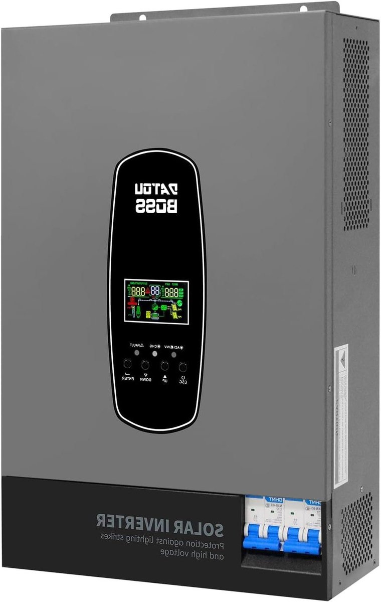 Hybride Omvormer - Zonne-energie Omvormer - Off-Grid Energie - Start Zonder Batterij - 6200W Vermogen - Zwart
