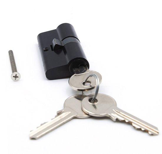 Slotman Solutions Complete Deurbeslagset Zwart | Aluminium Deurklinkset met Insteekslot en Profielcilinder 30/30 incl. 3 Sleutels | PZ55 | Voor Binnendeuren | 180 x 41 mm