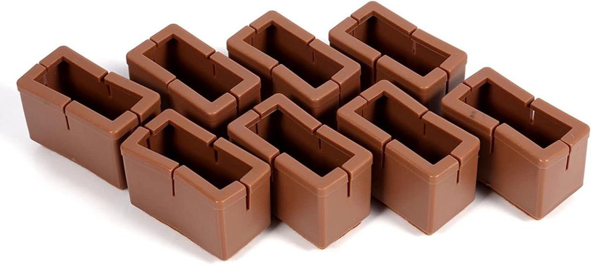 Meubelpotenbeschermers - Stoelpootdoppen - Vloeren Beschermen - Met Vilt - 8 stuks - Koffiebruin