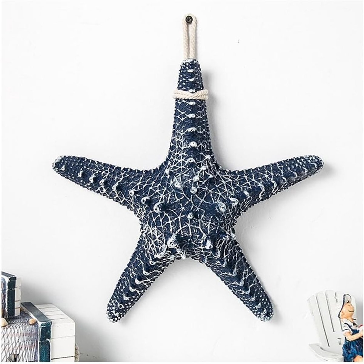 Extra grote zeesterren wanddecoratie van hars, 32 cm, mediterrane stijl, hangdecoratie voor strand, aquarium en bruiloften, knutselen en thuisgebruik