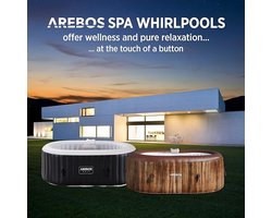 Luxe Opblaasbare 2-Persoons Jacuzzi Spa met 90 AirJets, 190x120x65 cm, 550L, Verwarming tot 40°C, Ovale Outdoor & Indoor Whirlpool met Massagefunctie – Casa Dorada