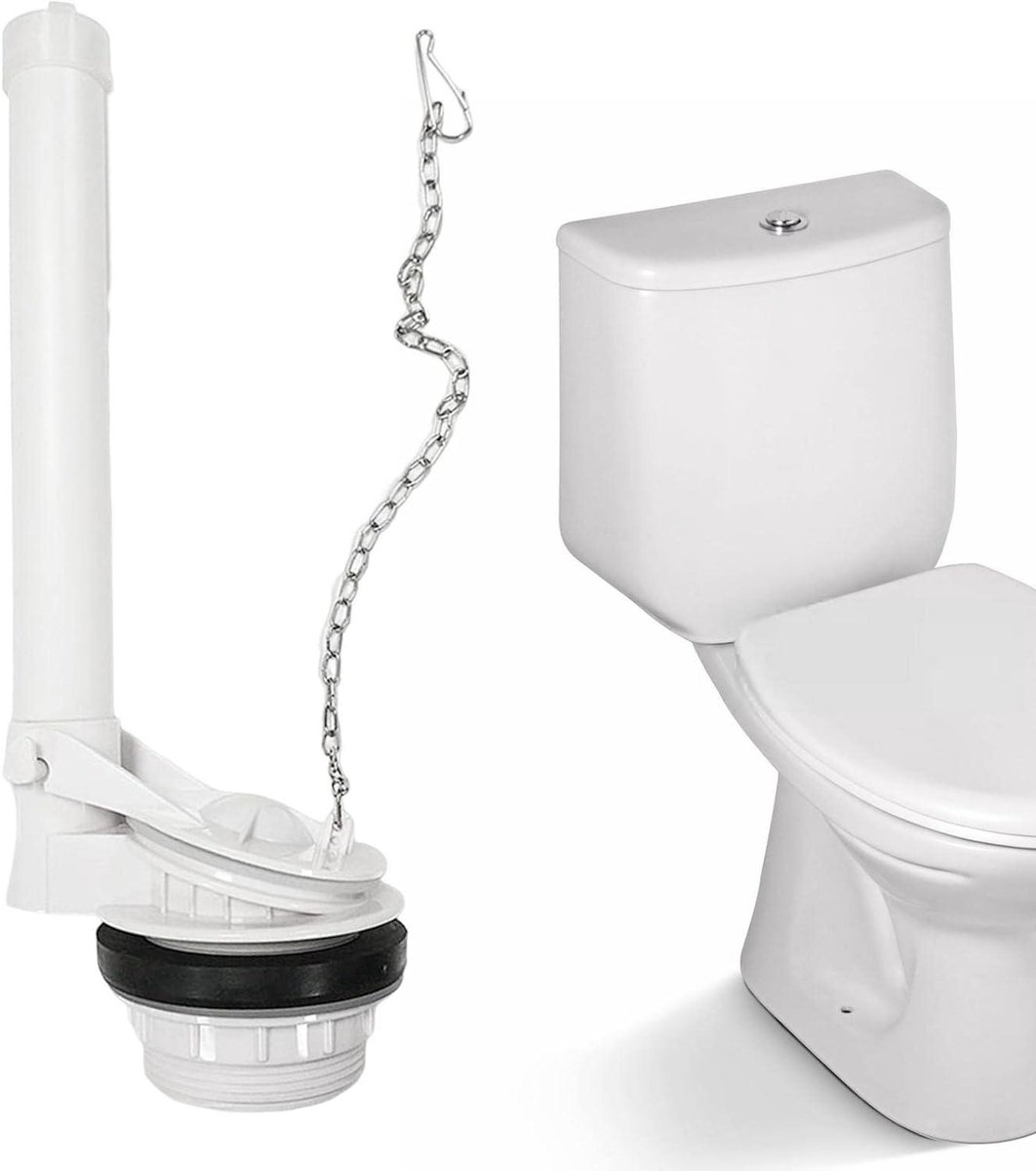 Toiletspoelventiel - Reserve vulklep - Toilet repareren - Flexibele rubberen afdichting - Verstelbare hoogte - Grijs