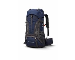 Hiking Rugzak 70L - Trekking rugzak - Waterdicht - Met Regenhoes - Trekking - Marine Blauw