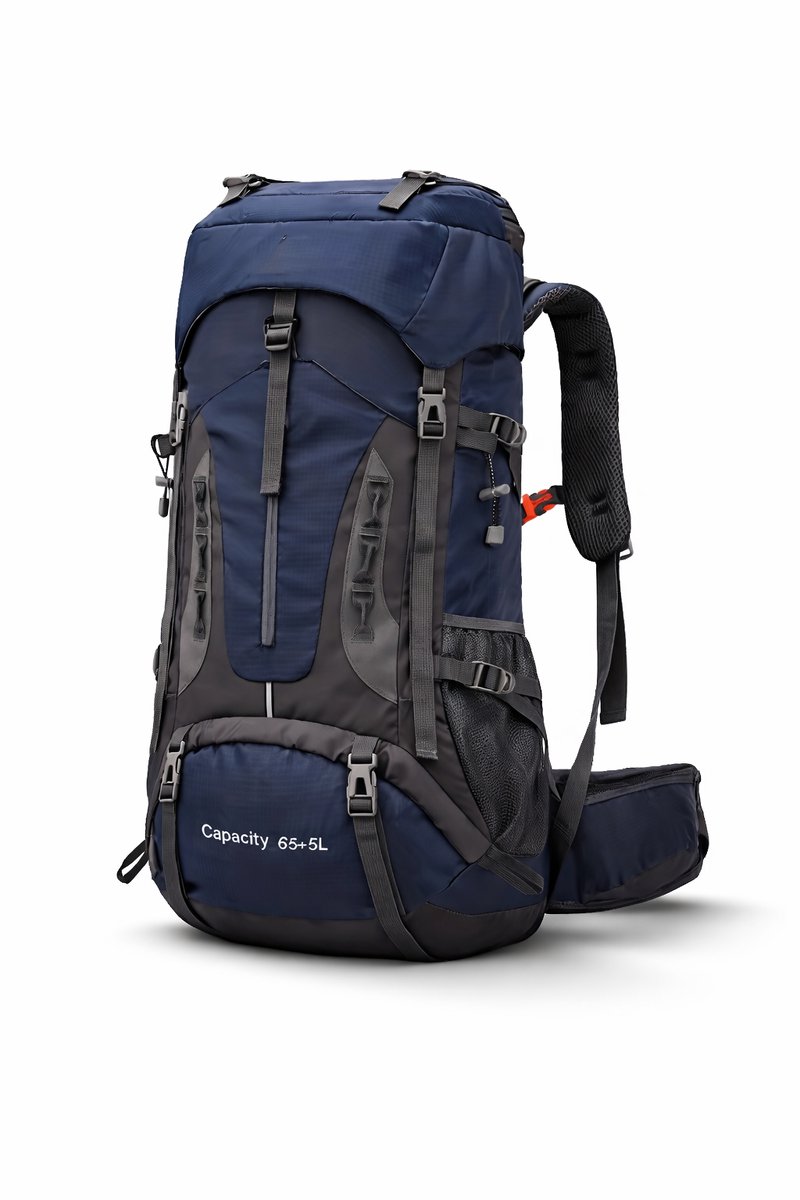 Hiking Rugzak 70L - Trekking rugzak - Waterdicht - Met Regenhoes - Trekking - Marine Blauw