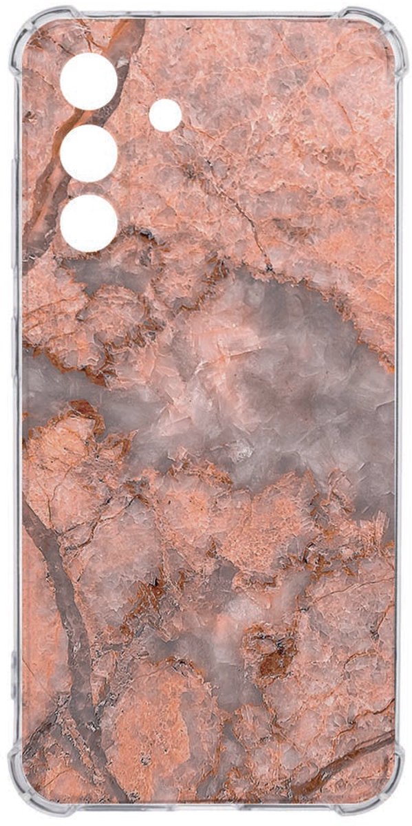 Samsung Galaxy A36 Back Cover - Marmer Oranje TPU Shockproof