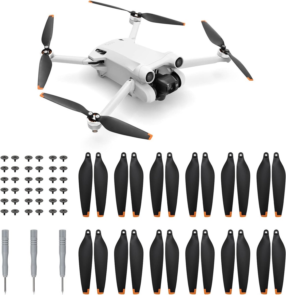 24 Stuks Mini 3 Pro Predict Accessoires voor DJI 4 en Air, Geluidsarme Faciliteiten, Snelle Vervangbladen en Verbeterde Prestaties