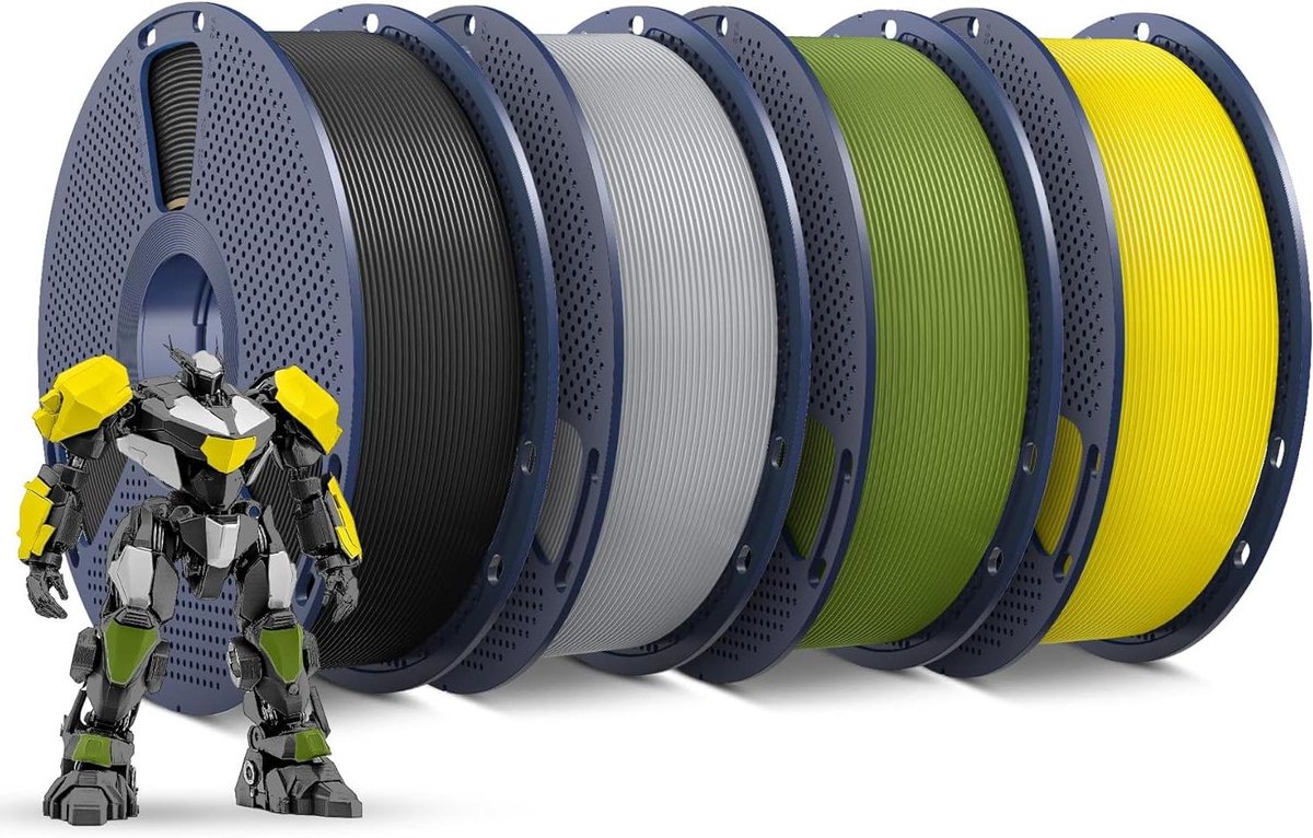 PETG Filament 1.75mm - 3D Print Draad - Robuuste 3D Prints - Uitstekende Laaghechting - 4 kg 4 Kleuren