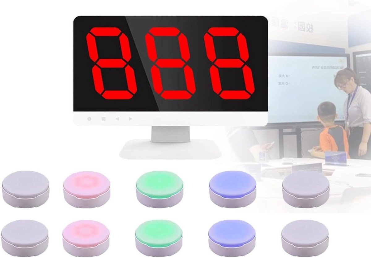 Quiz Buzzer Systeem - Antwoord Buzzer Spel - Trivia Spel Host - Draadloze 100m Bereik - 10 Groepen - Multi-color
