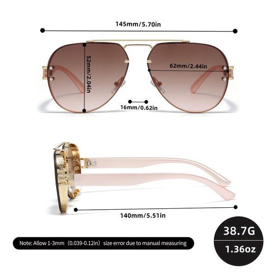 Dutchers® Renekton Dames Zonnebril – Metalen Montuur – Trendy & Lichtgewicht – Festivalbril - Voor Reizen, Autorijden & Outdoor – Mode Bril – Cadeauwaardig — afbeelding 3