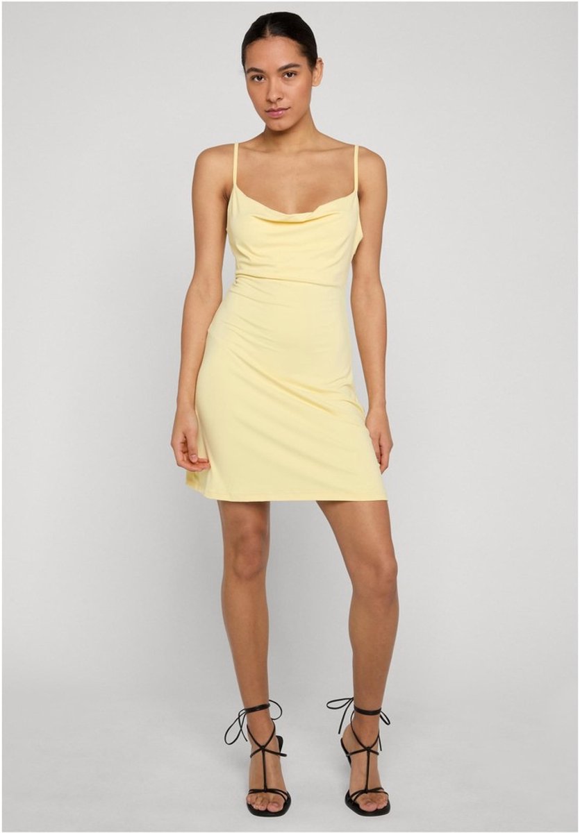 Urban Classics Waterfall Neckline Mini jurk M Geel