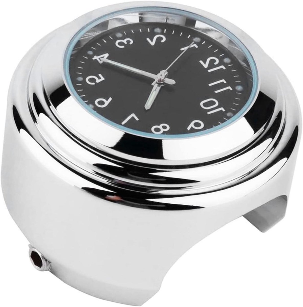 Motorfiets Stuurklok - Motor Horloge Stuur - Tijd Aflezen Motor - Waterdicht Aluminium - 22mm 25mm - Verchroomd