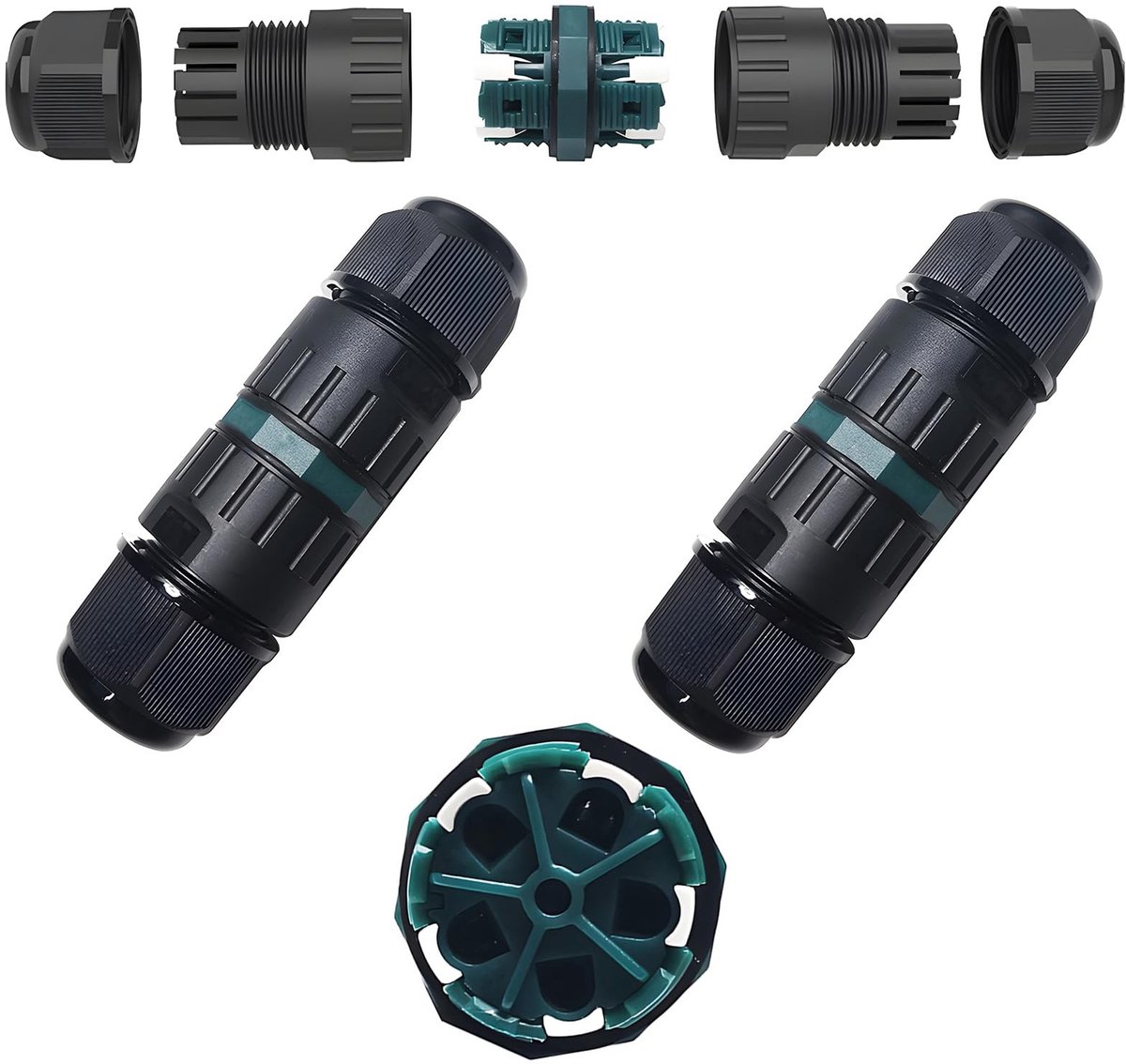 aladdien - IP68 kabelconnector - weerbestendig - voor buitengebruik - 2-pins/3-pins/4-pins/5-pins - elektrische verbinding - veilig in weer en wind