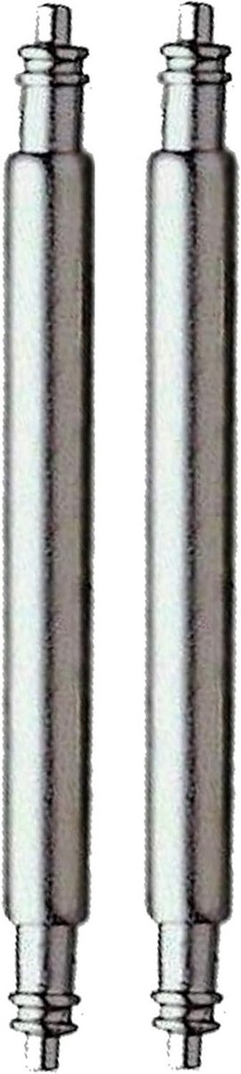 Spring Bars - Horlogepennen - Horlogeband Vervangen - Dubbele Kop - 15 mm - Zilverkleurig