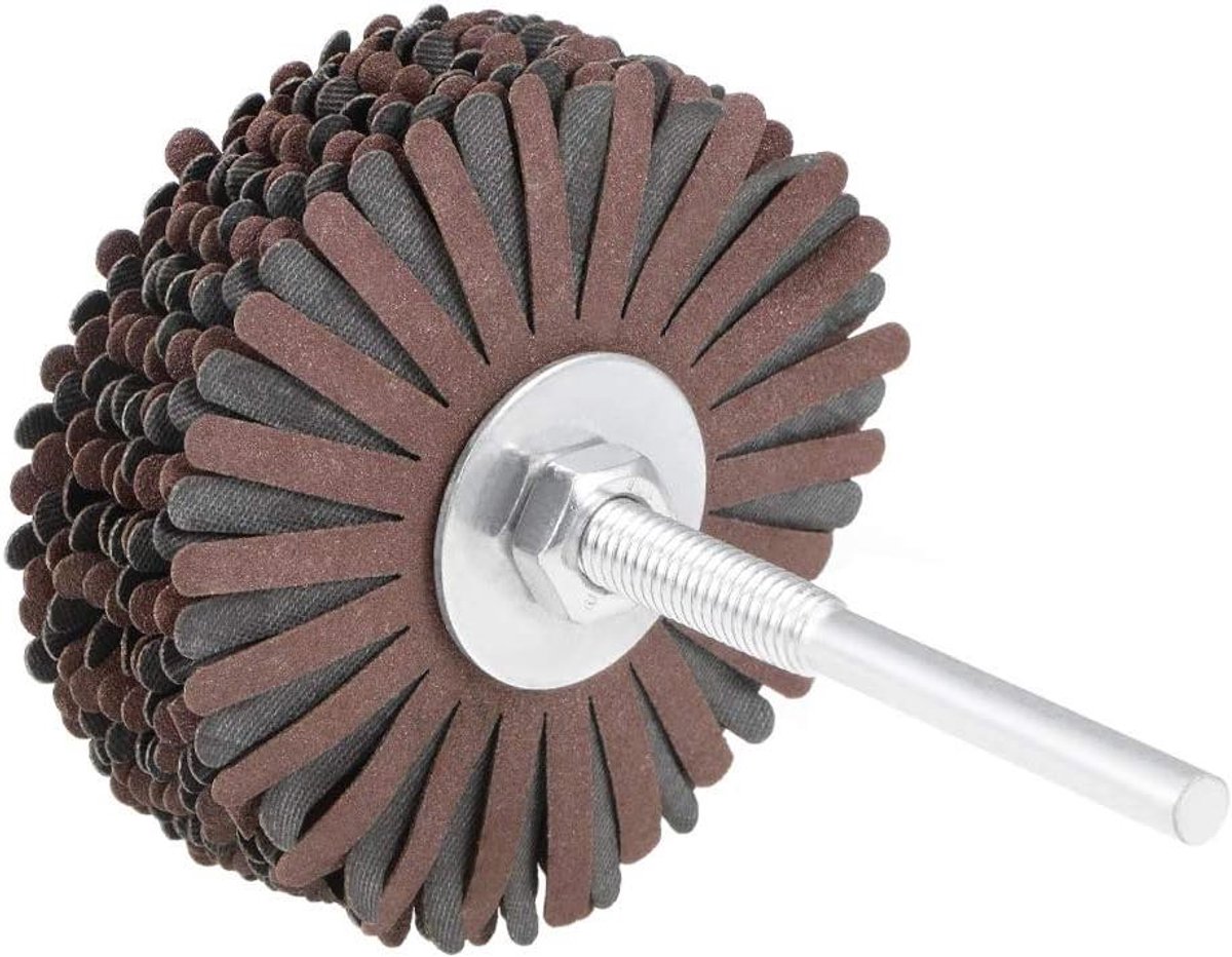 Schuurlap wiel - Slijpwiel klep - Houtbewerking polijsten - Automatisch polijsten - 80 mm diameter 320 korrel - Bruin zilver