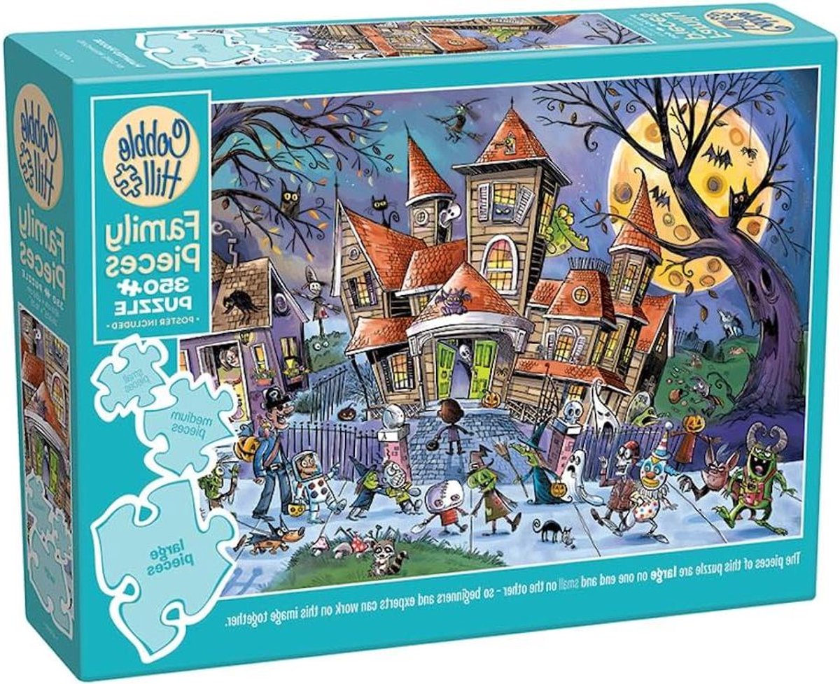 Familie Puzzel - Legpuzzel Spookhuis - Halloween Activiteit - Willekeurige Stukken - 39 x 265 inch - Meerkleurig