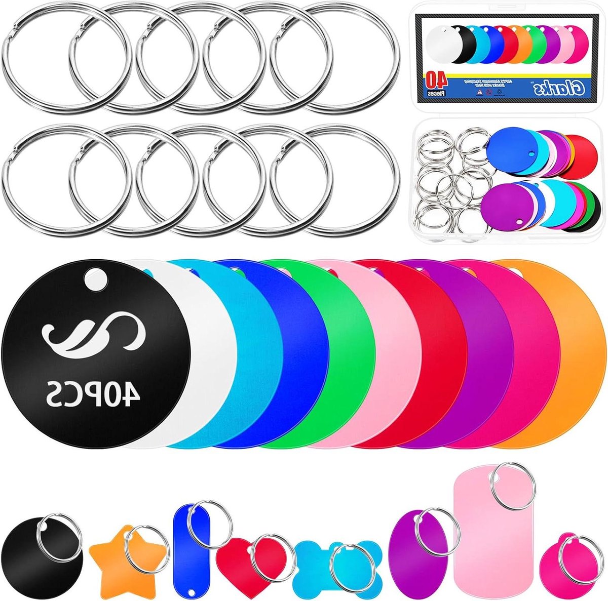 Aluminium Graveer Tags - Lege Tags Sleutelhangers - DIY Ambachten Maken - Krasbestendig Gepolijst Oppervlak - 35 x 3 mm