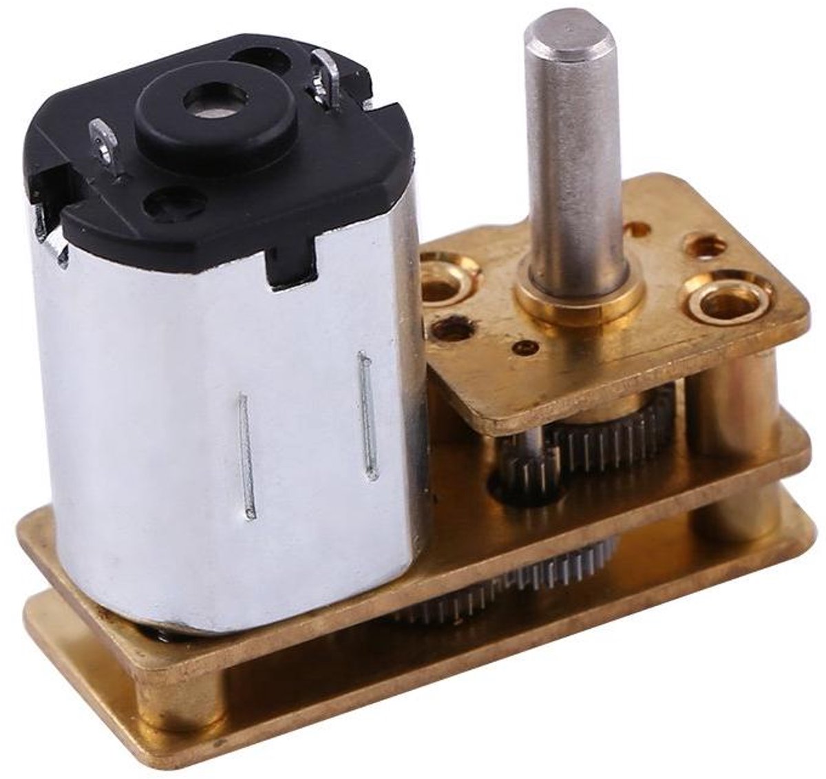 Gereduceerde Motor Metaal - DC Motor Versnellingsbak - Snelheid Reduceren - Volledig Metalen Tandwielen - 100 RPM - Zilver