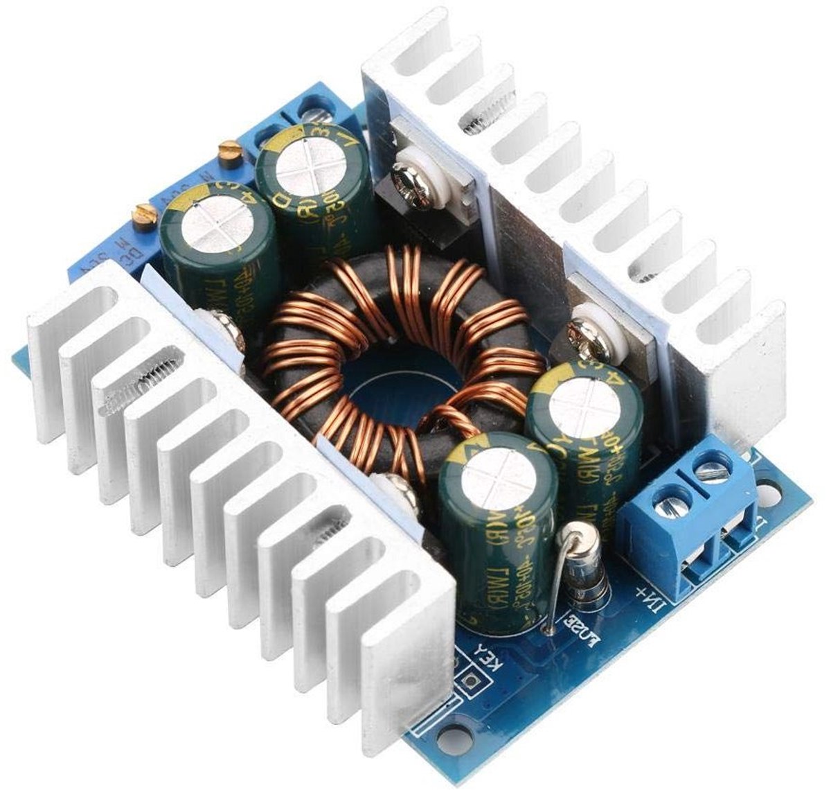 Verstelbare Spanningsregelaar Module voor DC 5-30V naar 1.25-30V, 0.2-10A, Automatische Boost en Laag Instelling, Ideaal voor Elektronische Projecten