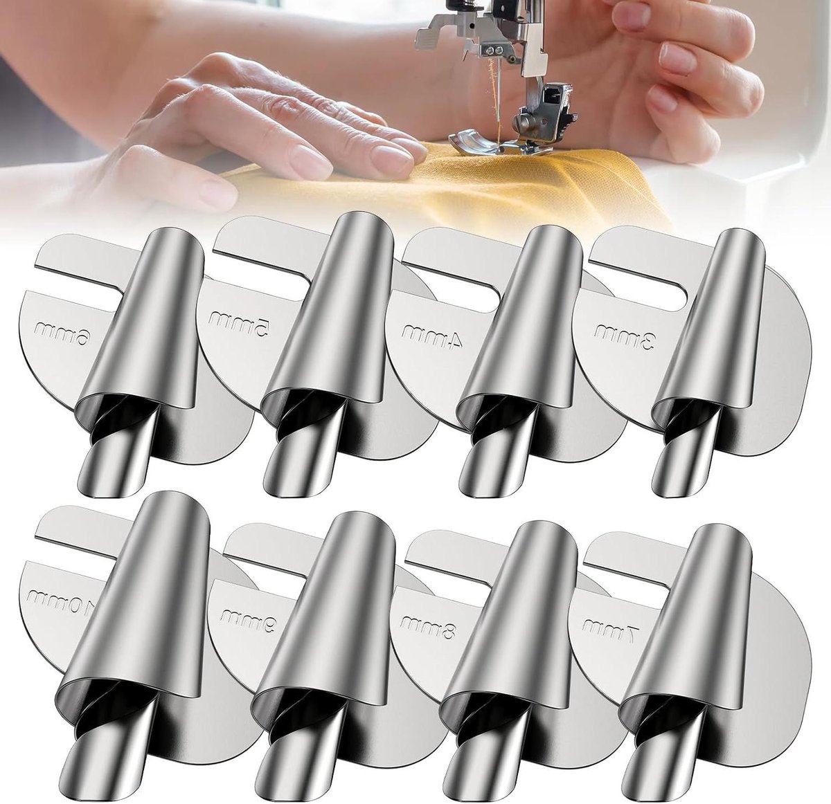 Naai-opgerolde zoomvoet - Zoomvoet set - Professioneel zomen naaien - Set van 4 maten - 3 4 5 6 MM