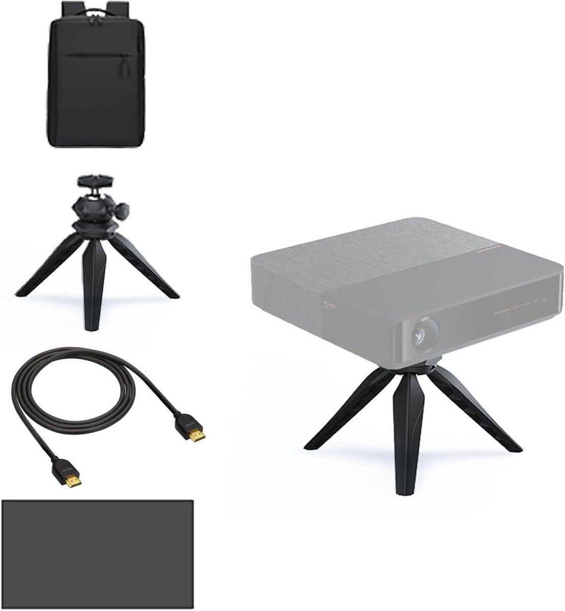 Beamer Accessoireset - Projector Kit - Mobiel Presenteren - Compleet met Tas - 5 Delig - Zwart